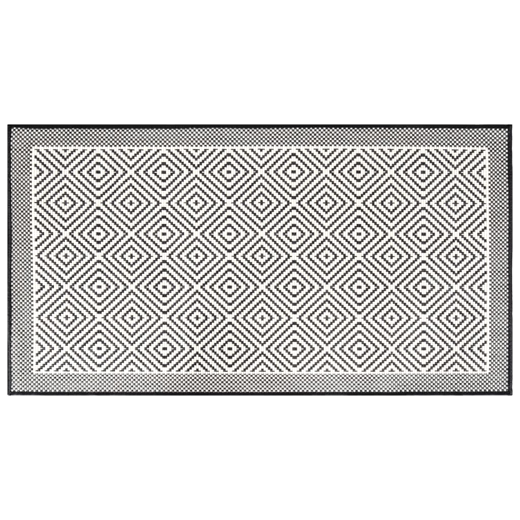 Tapis d'extérieur gris et blanc 80x150 cm Utilisable des deux côtés