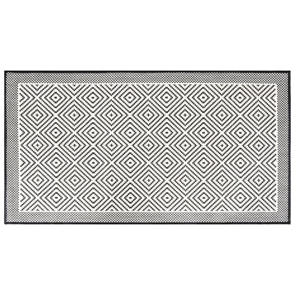Outdoor-Teppich Grau und Weiß 100x200 cm Beidseitig Nutzbar