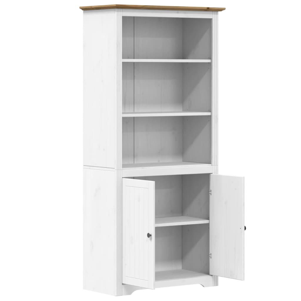 BODO bookcase white and brown 82x40x173 cm solid pine wood