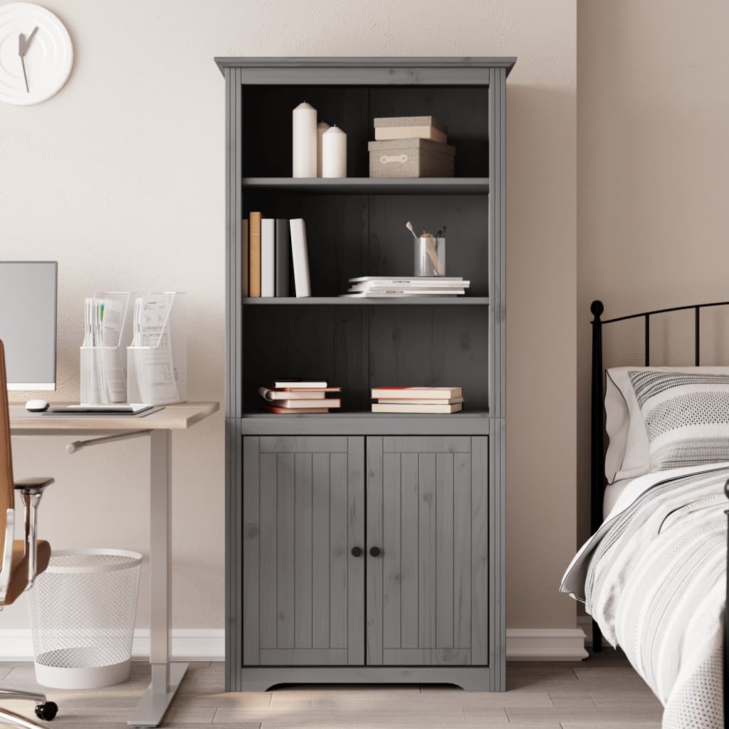 BODO bookcase grey 82x40x173 cm solid pine wood