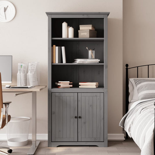 BODO bookcase grey 82x40x173 cm solid pine wood