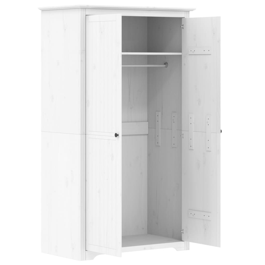 Armoire BODO blanc 99x53,5x173 cm bois de pin massif