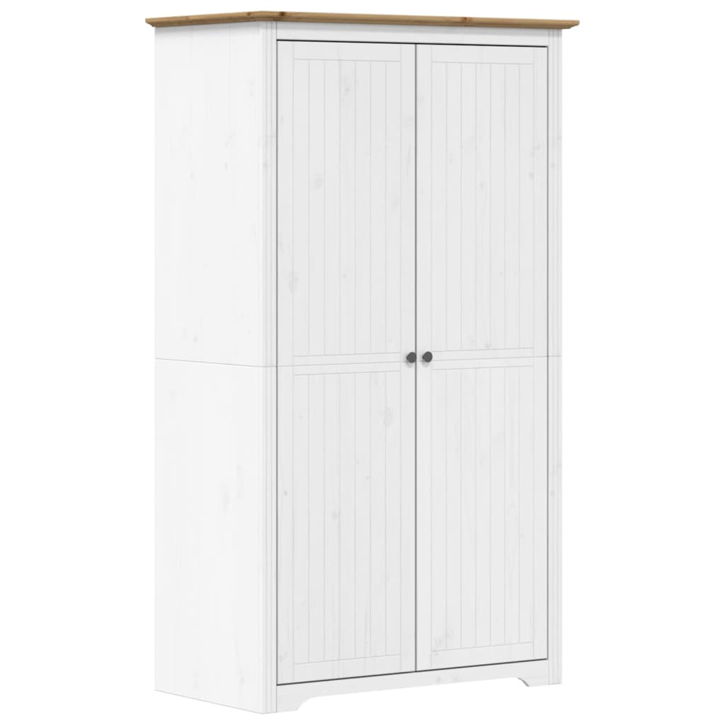 Armoire BODO blanc et marron 99x53,5x173 cm bois de pin