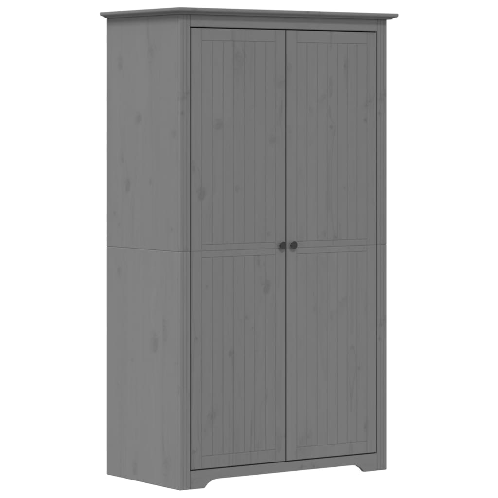 Kleiderschrank BODO Grau 99x53,5x173 cm Massivholz Kiefer