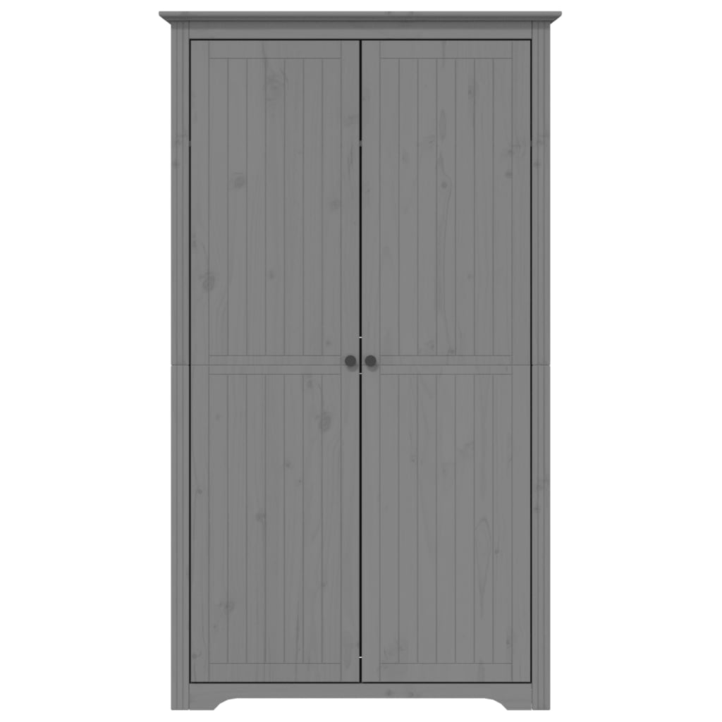 Armoire BODO gris 99x53,5x173 cm bois de pin massif