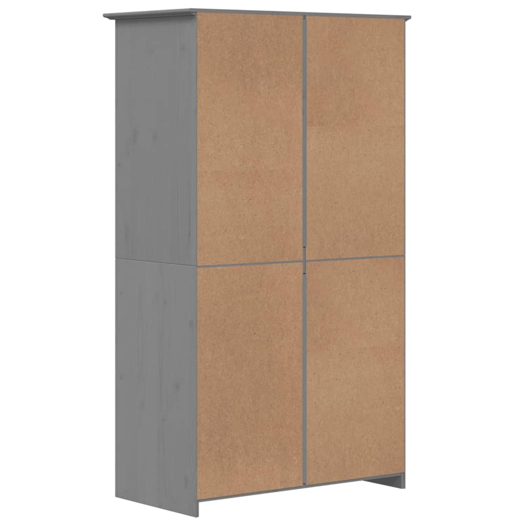 Armoire BODO gris 99x53,5x173 cm bois de pin massif