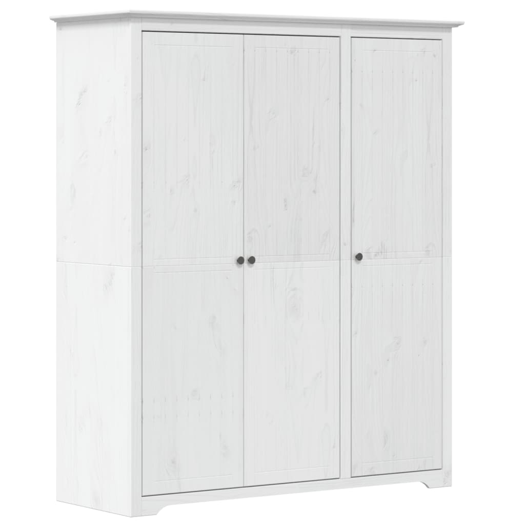 Armoire BODO blanc 146x53,5x173 cm bois de pin massif