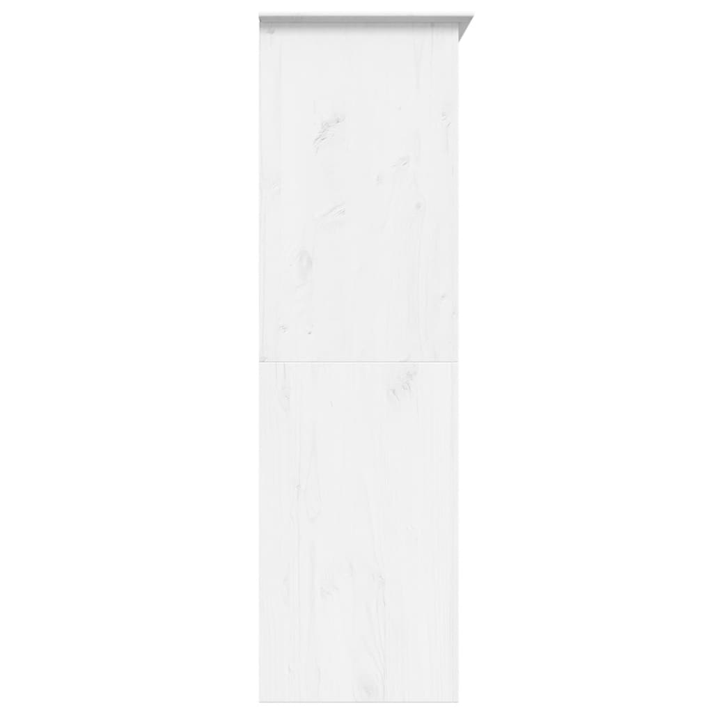 Armoire BODO blanc 146x53,5x173 cm bois de pin massif