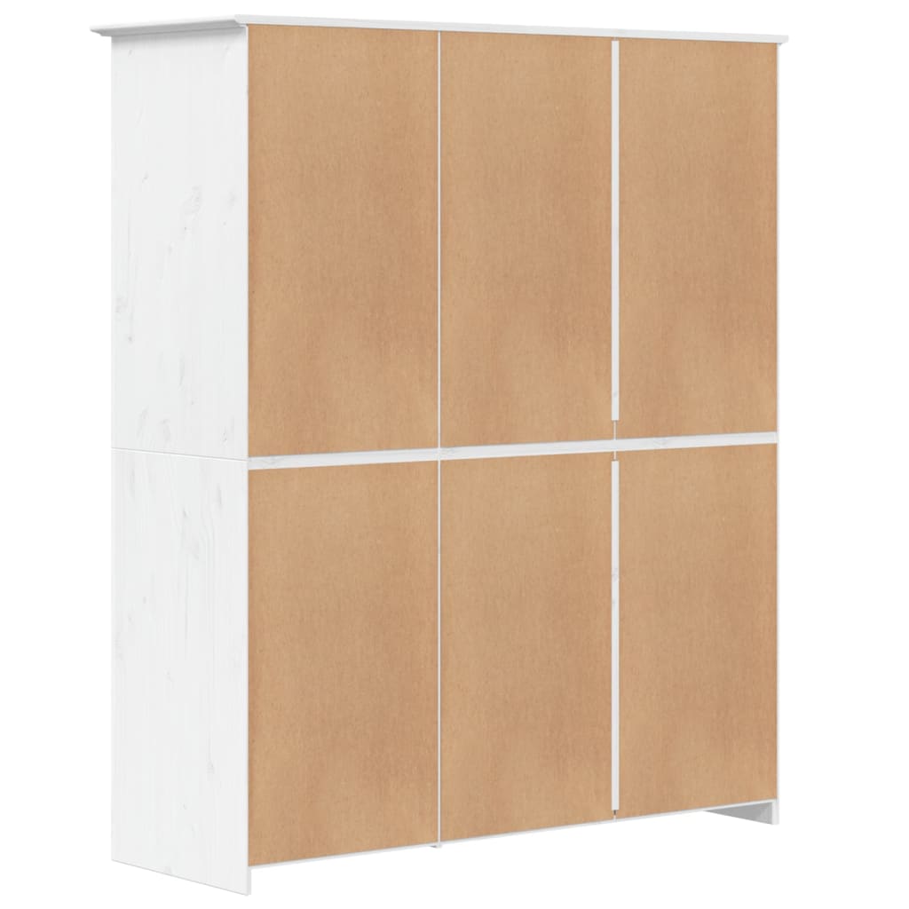 Armoire BODO blanc 146x53,5x173 cm bois de pin massif