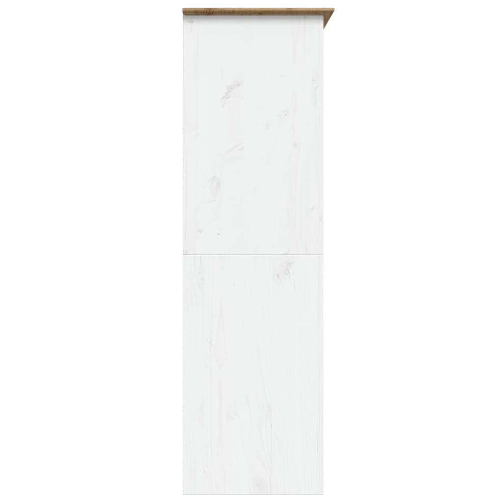 Armoire BODO blanc et marron 146x53,5x173 cm bois de pin