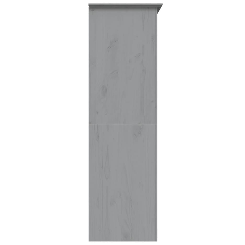 Armoire BODO gris 146x53,5x173 cm bois de pin massif