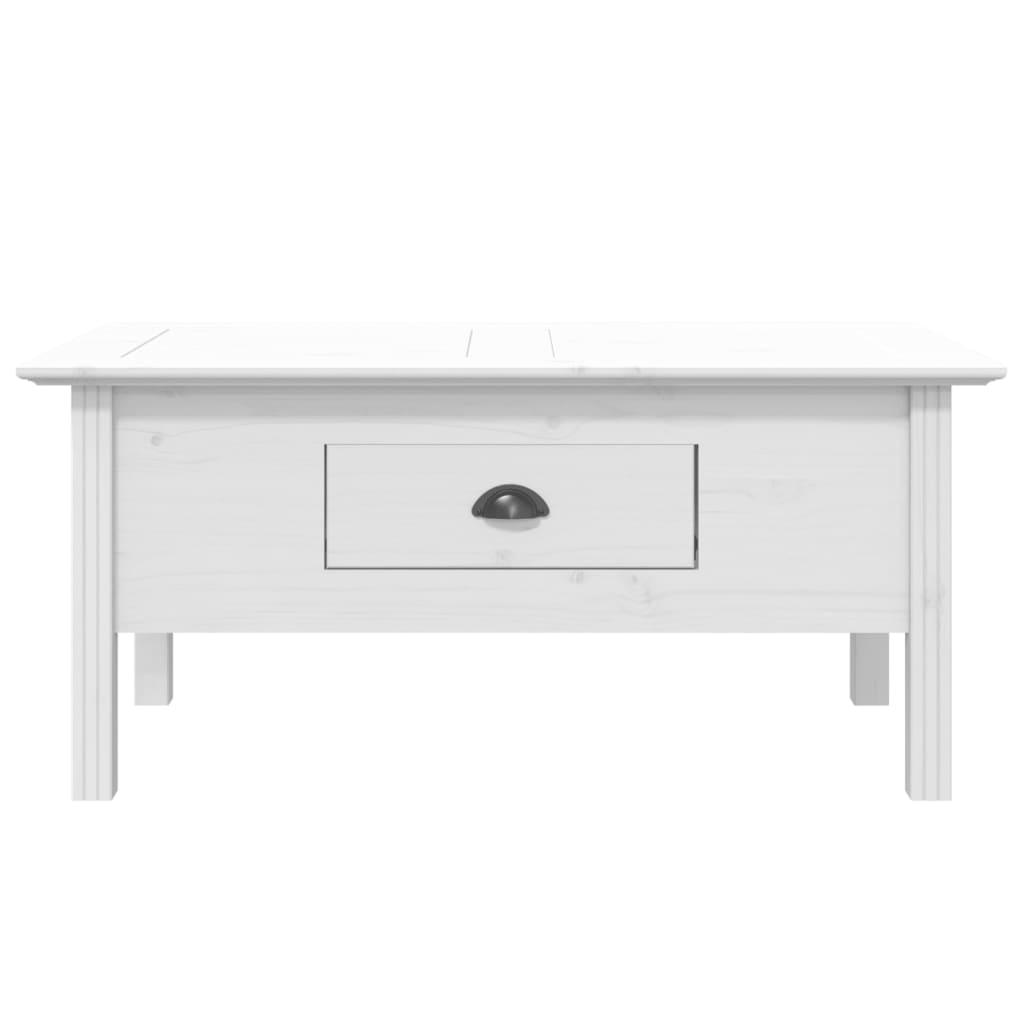 Table basse BODO blanc 100x55x45 cm bois de pin massif