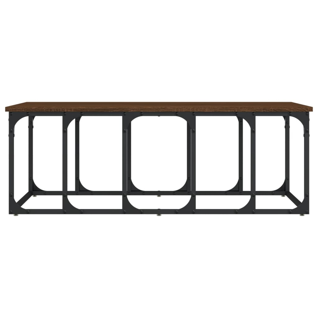 Table basse aspect chêne brun 100x50x35,5 cm en bois