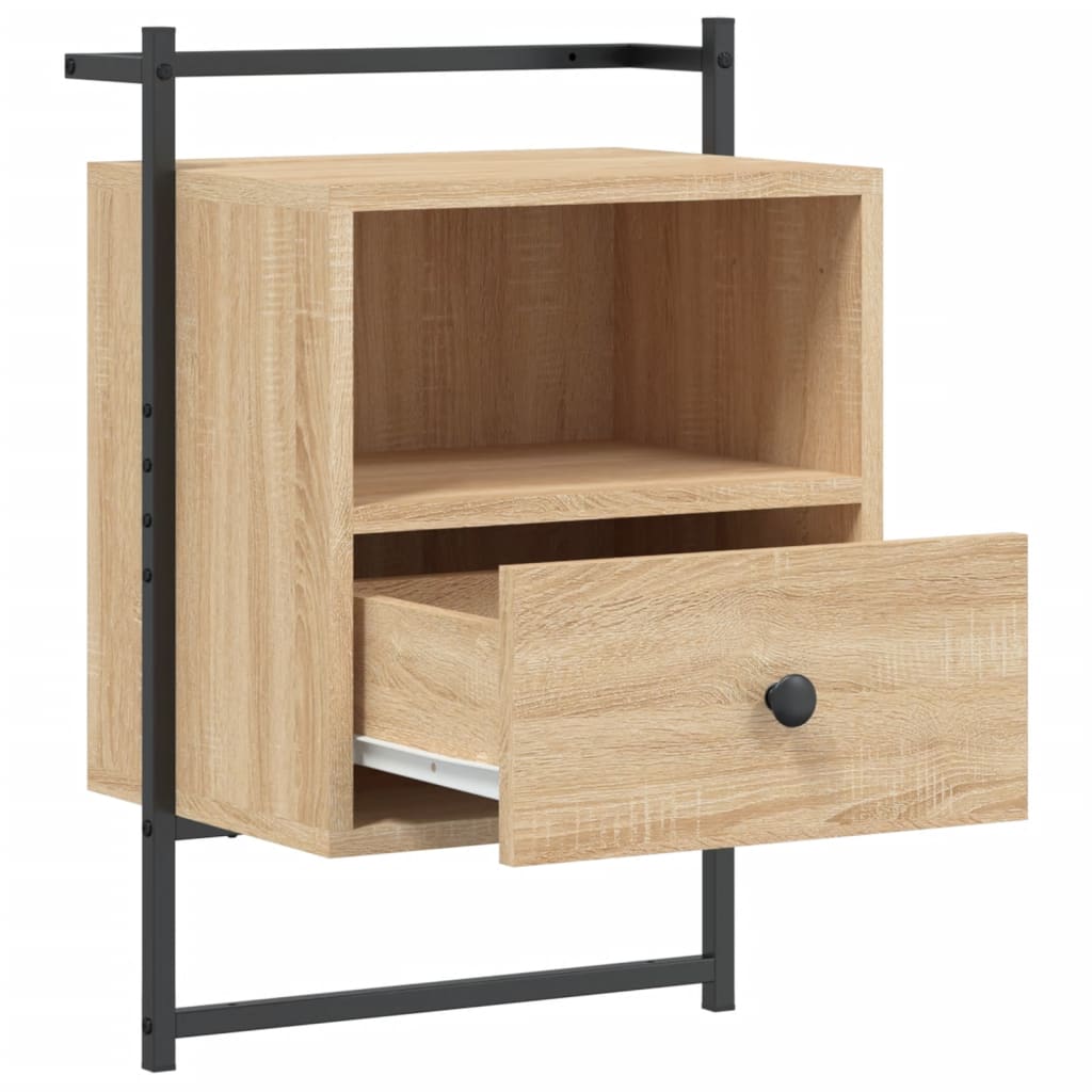 Wand-Nachttische 2 Stk. Sonoma-Eiche 40x30x61 cm Holzwerkstoff
