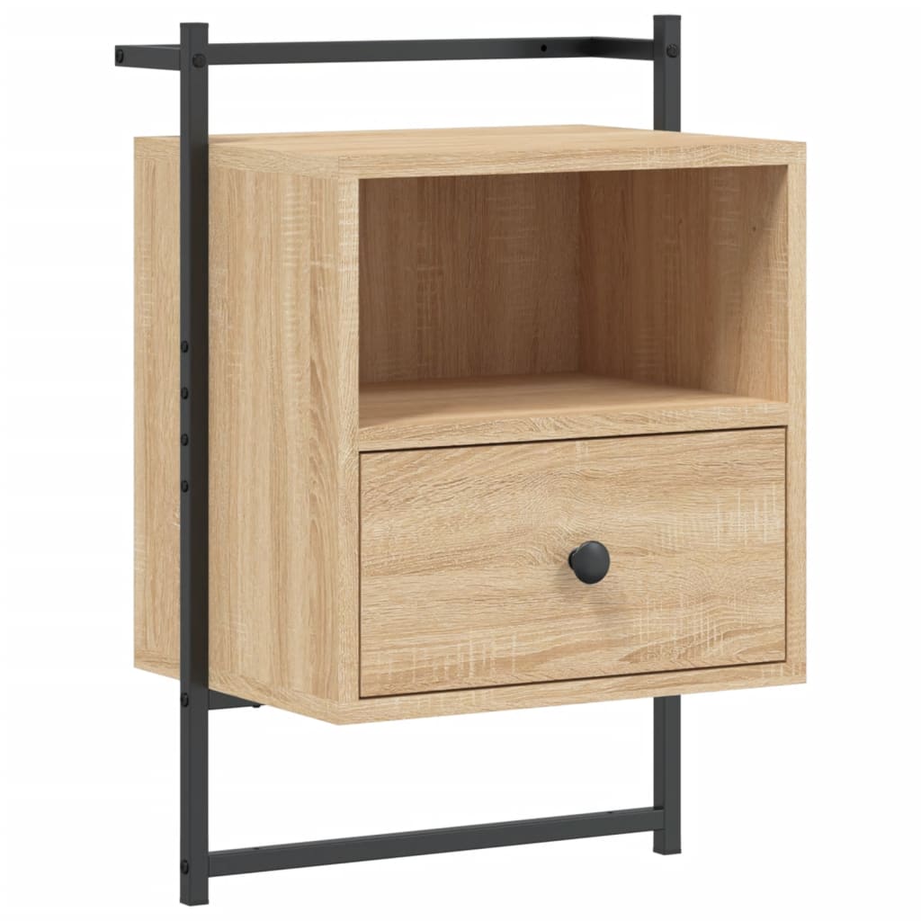Wand-Nachttische 2 Stk. Sonoma-Eiche 40x30x61 cm Holzwerkstoff