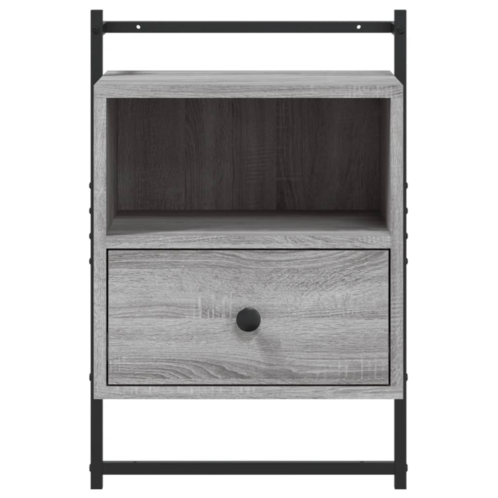 Wand-Nachttische 2 Stk. Grau Sonoma 40x30x61 cm Holzwerkstoff