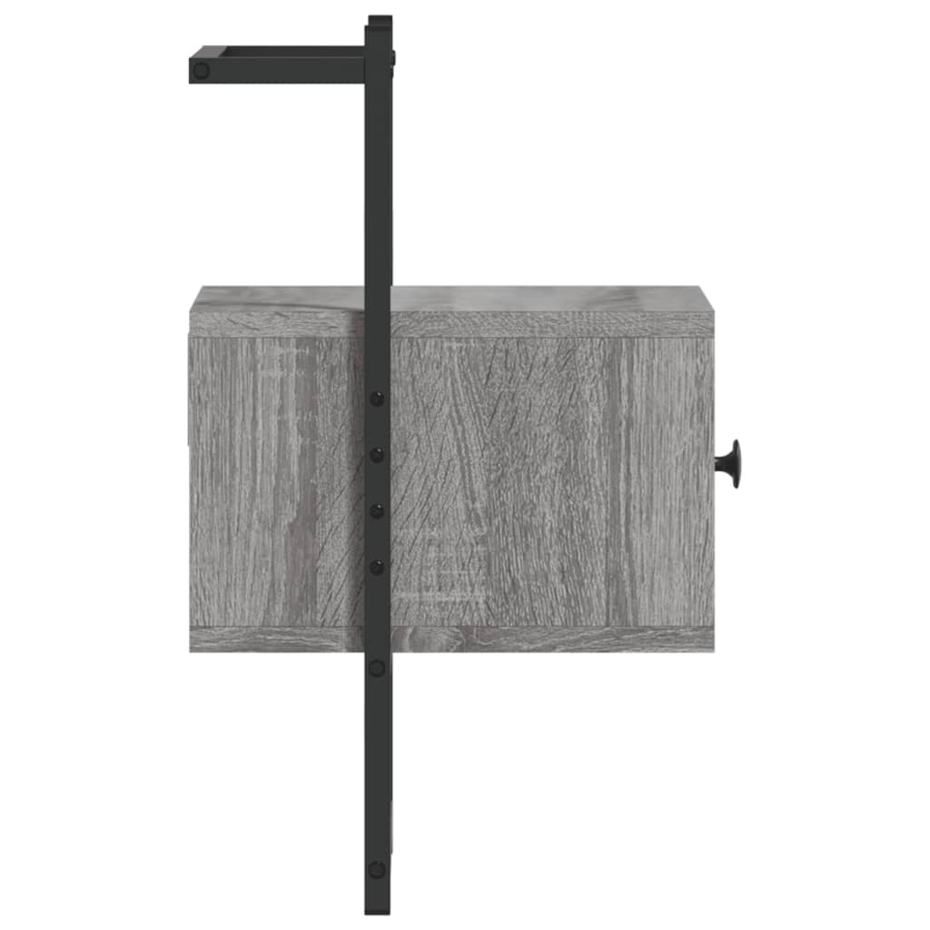 Wand-Nachttische 2 Stk. Grau Sonoma 35x30x51 cm Holzwerkstoff