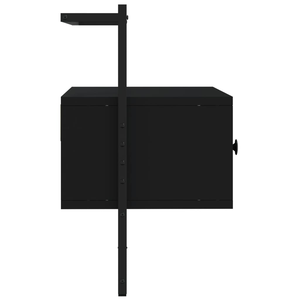 Meuble TV mural noir 60,5x30x51 cm en bois