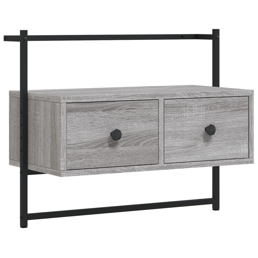 Meuble TV mural gris Sonoma 60,5x30x51 cm en bois