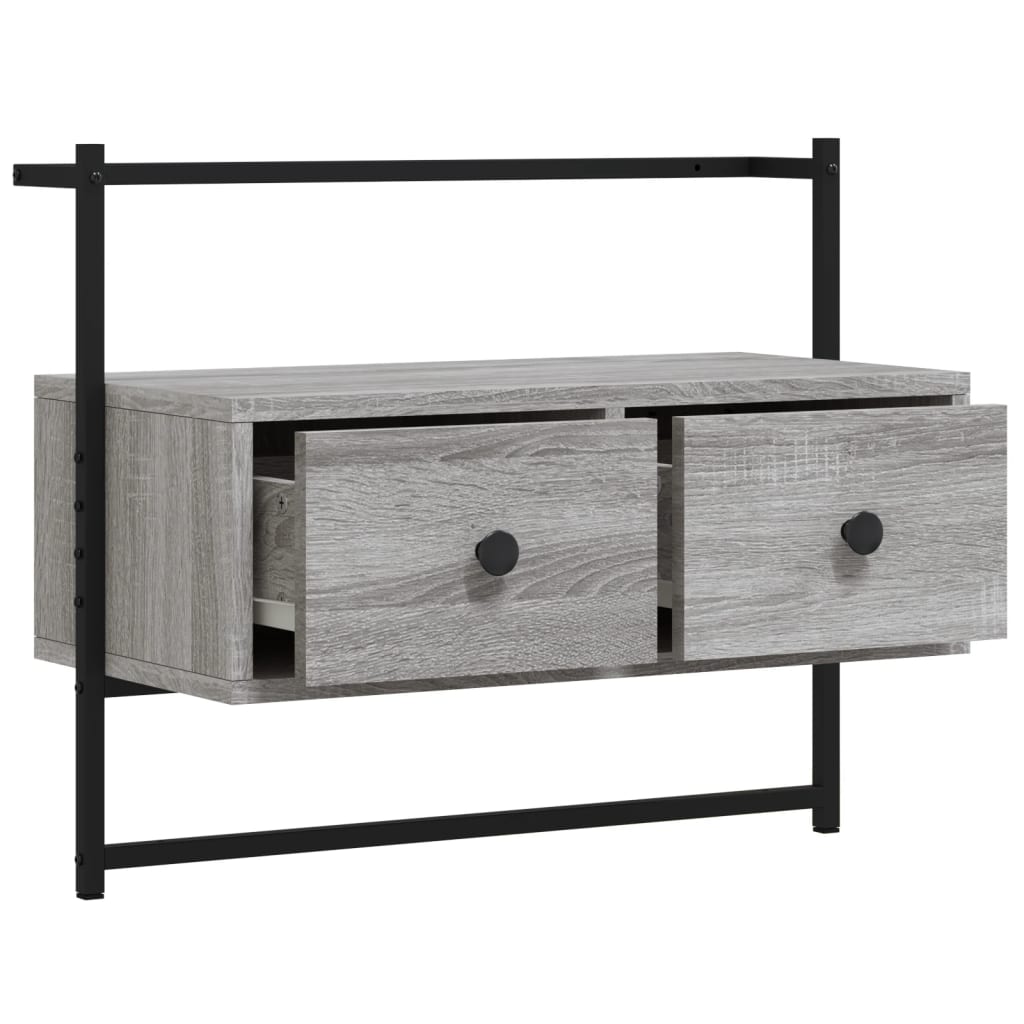 Meuble TV mural gris Sonoma 60,5x30x51 cm en bois