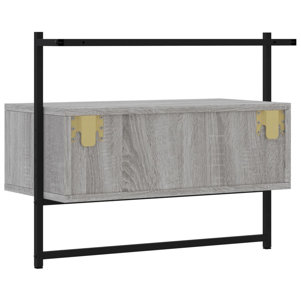 Meuble TV mural gris Sonoma 60,5x30x51 cm en bois