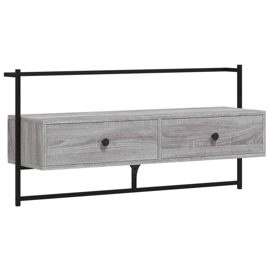 Meuble TV mural gris Sonoma 100,5x30x51 cm en bois