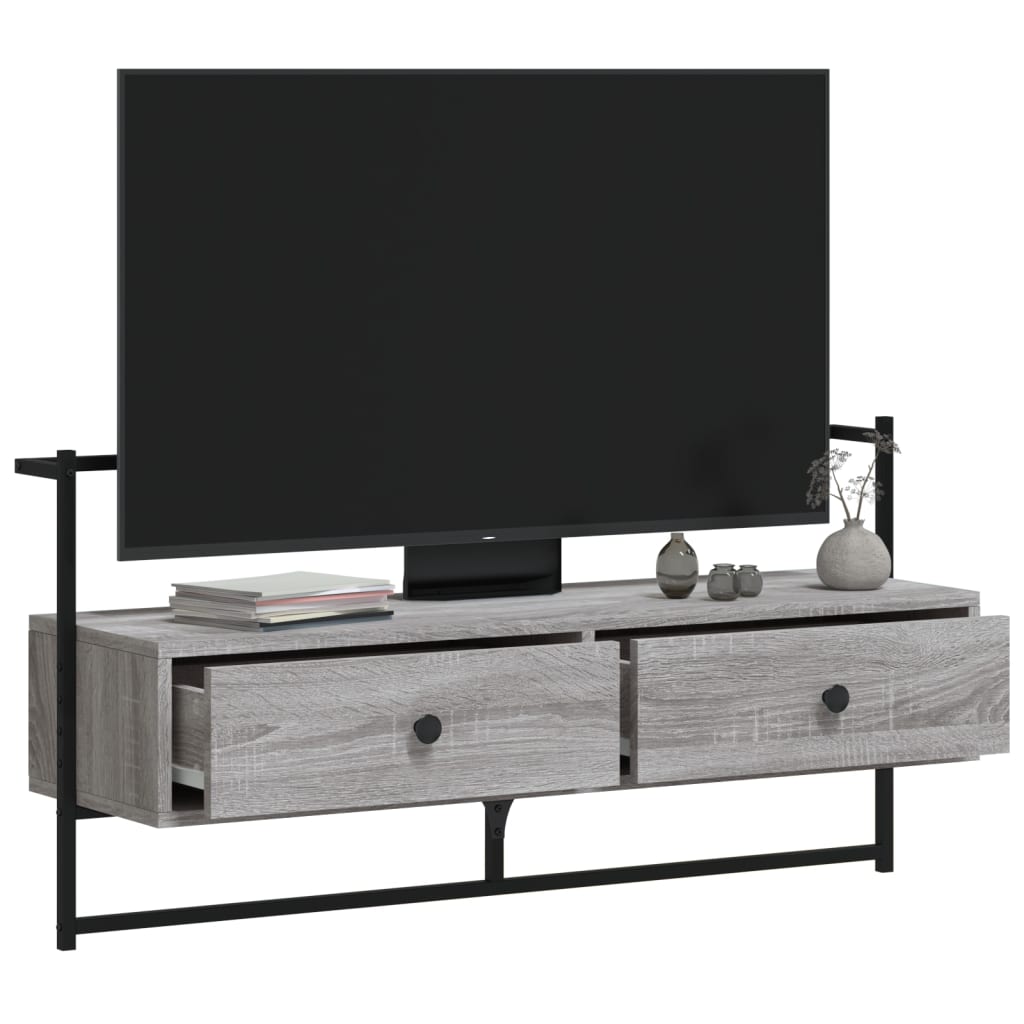 Meuble TV mural gris Sonoma 100,5x30x51 cm en bois