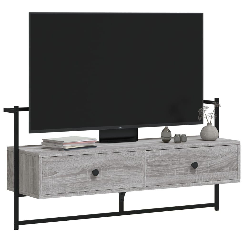 Meuble TV mural gris Sonoma 100,5x30x51 cm en bois