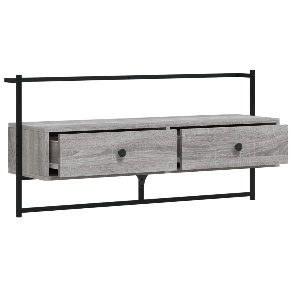 Meuble TV mural gris Sonoma 100,5x30x51 cm en bois