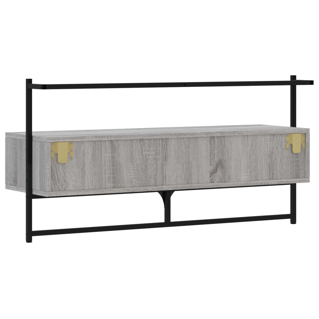 Meuble TV mural gris Sonoma 100,5x30x51 cm en bois