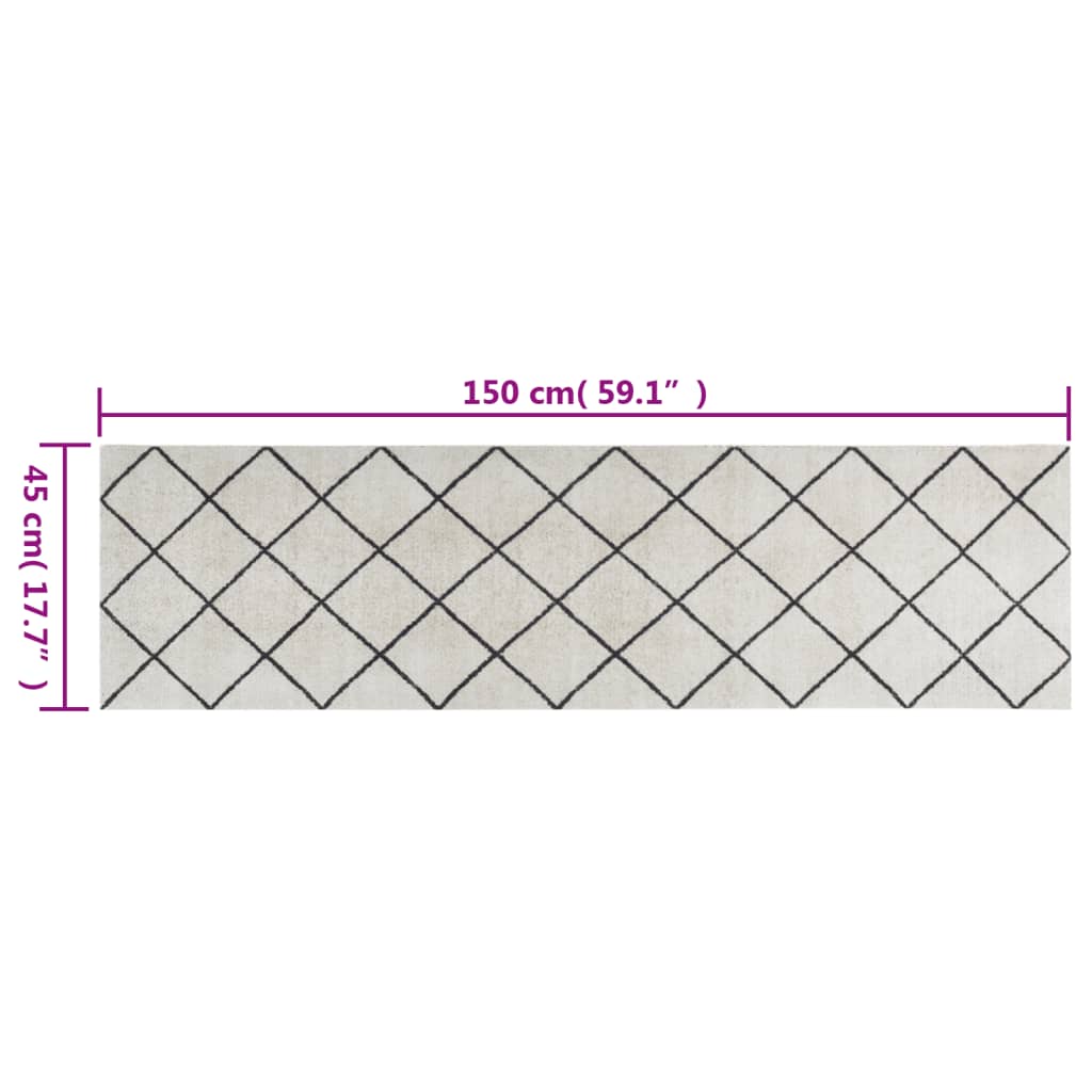 Küchenteppich Waschbar Quadrat 45x150 cm Samt