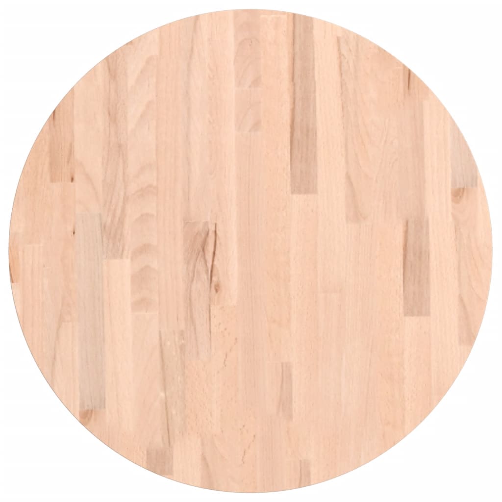 Tischplatte Ø60x2,5 cm Rund Massivholz Buche