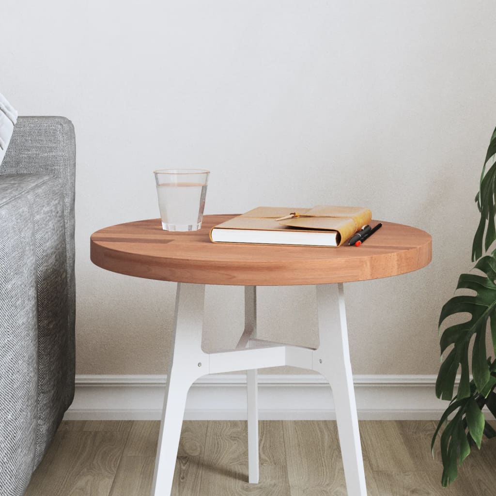 Tischplatte Ø40x2,5 cm Rund Massivholz Buche