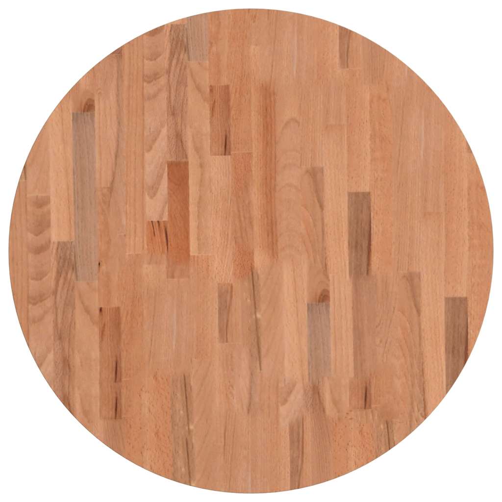 Tischplatte Ø70x2,5 cm Rund Massivholz Buche
