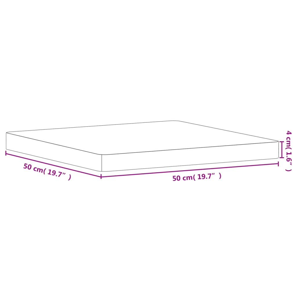 Tischplatte 50x50x4 cm Quadratisch Massivholz Buche