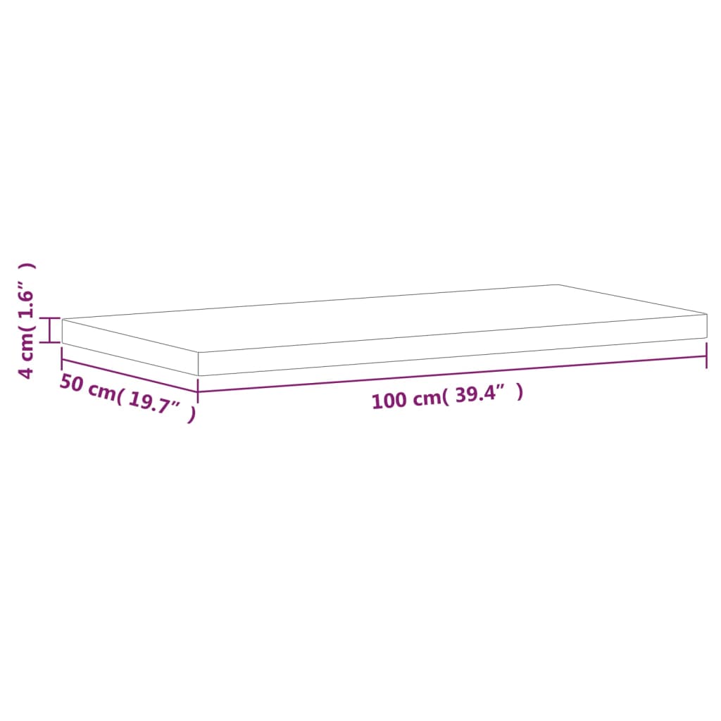 Plan vasque 100x50x4 cm en hêtre massif