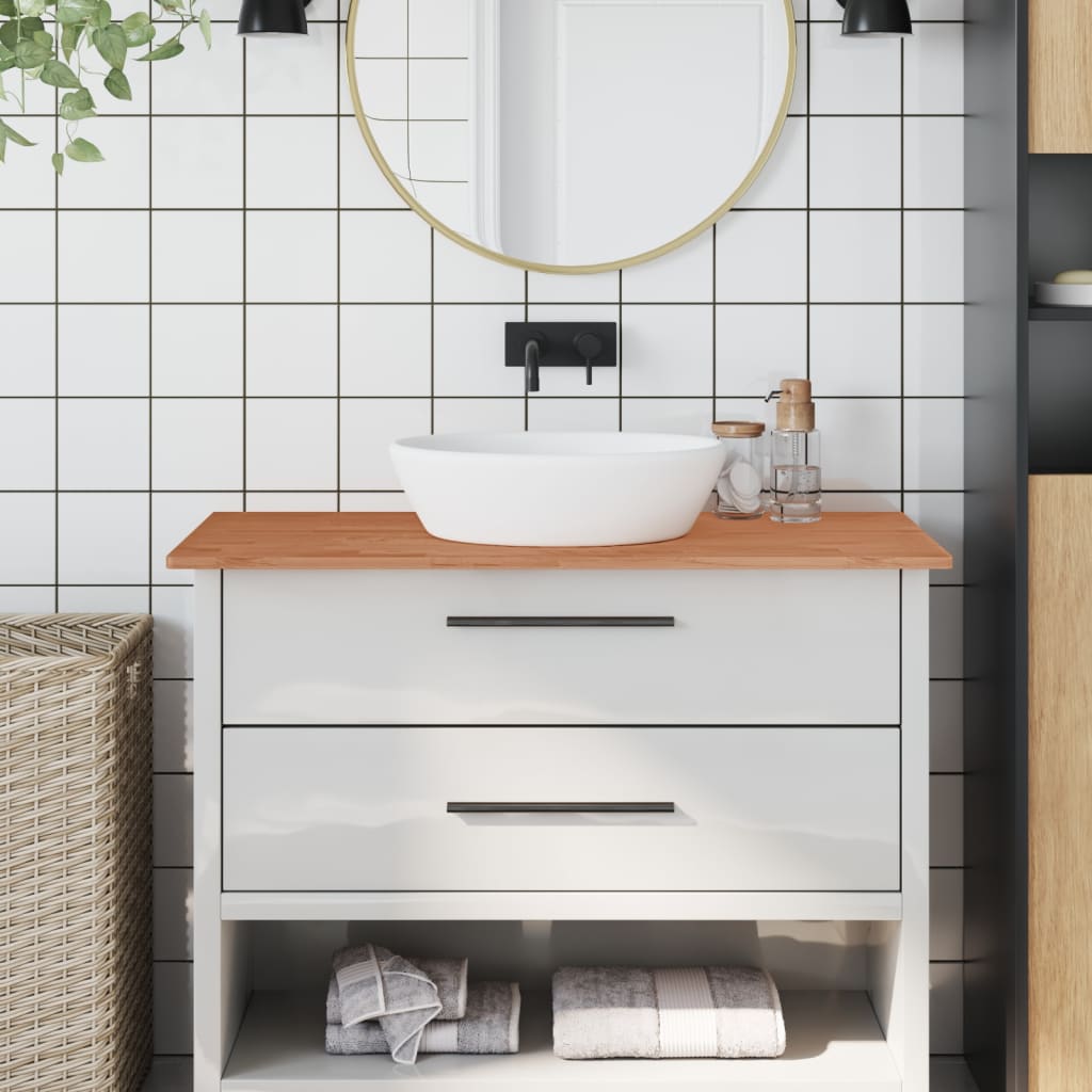 Waschtischplatte 100x50x1,5 cm Massivholz Buche