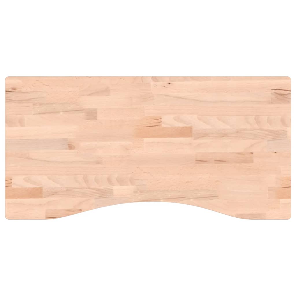Schreibtischplatte 80x(36-40)x1,5 cm Massivholz Buche