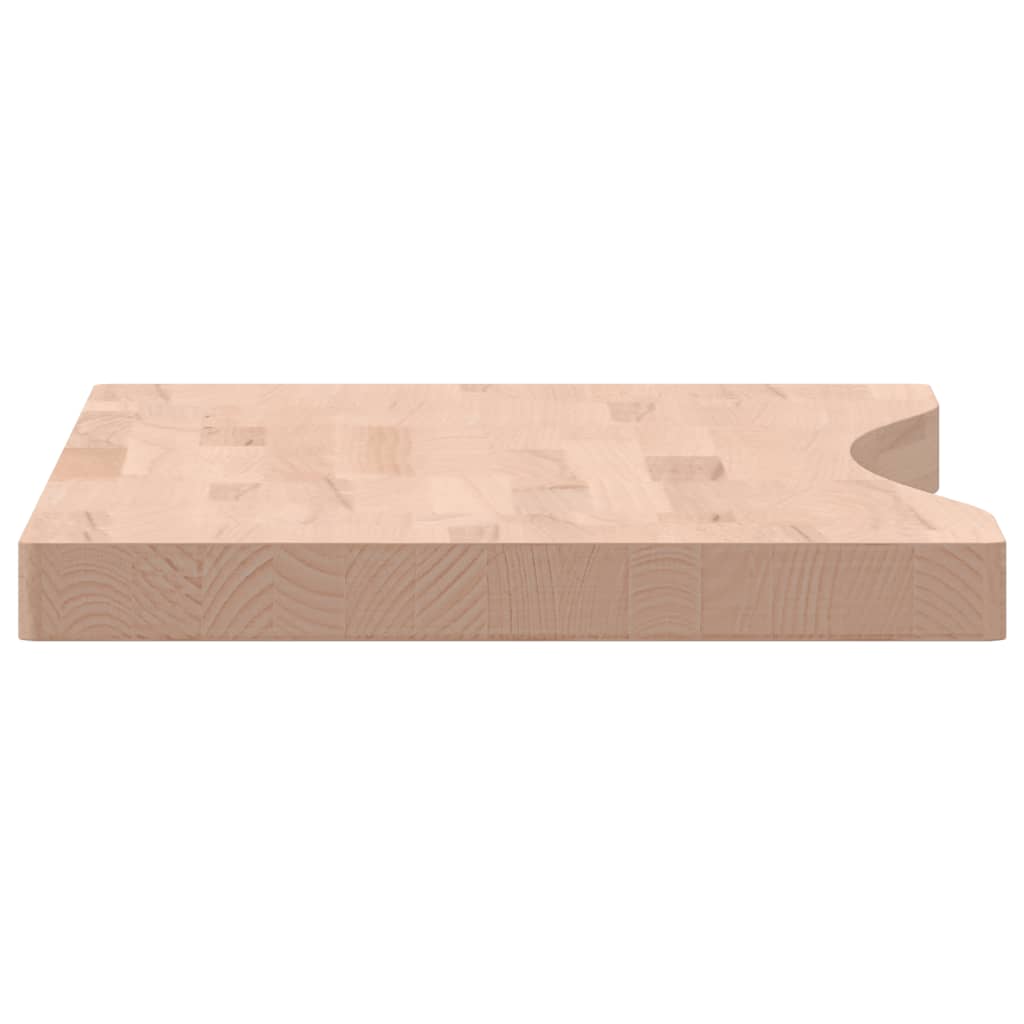 Schreibtischplatte 80x(36-40)x4 cm Massivholz Buche