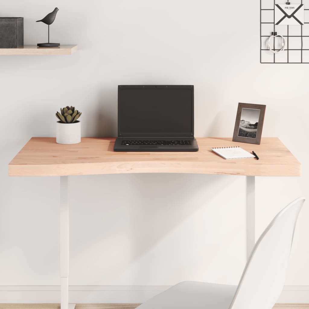 Plateau de bureau 100x(45-50)x4 cm en bois de hêtre massif