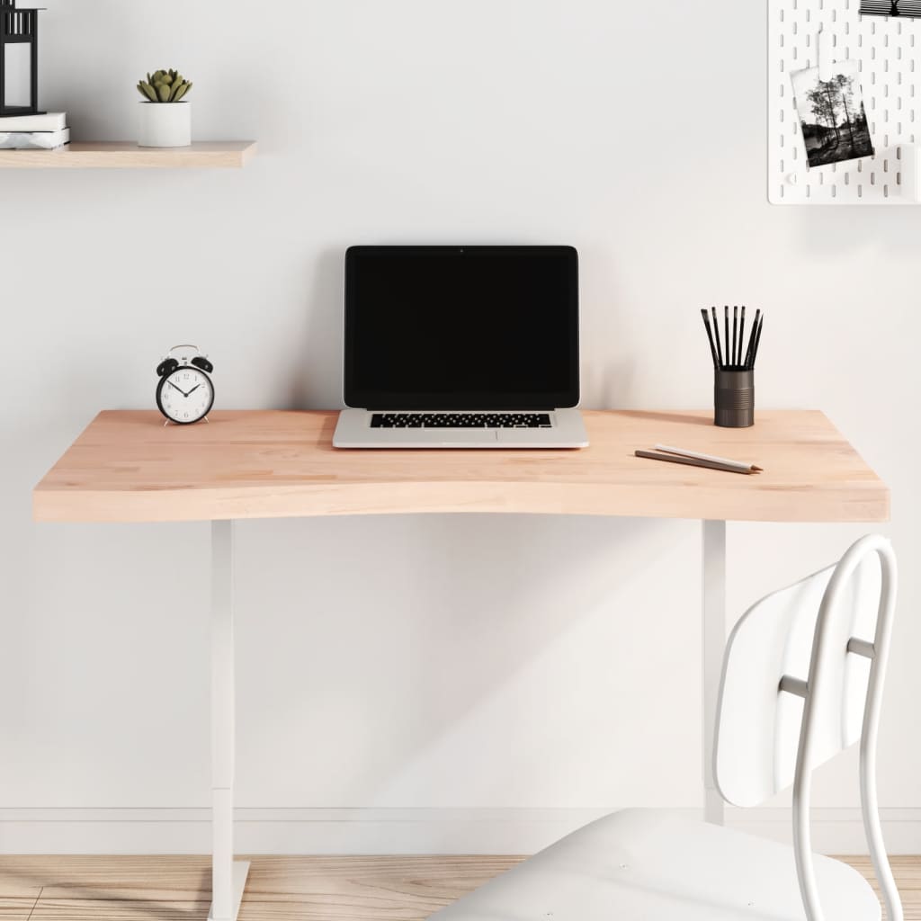 Plateau de bureau 110x(50-55)x4 cm en bois de hêtre massif