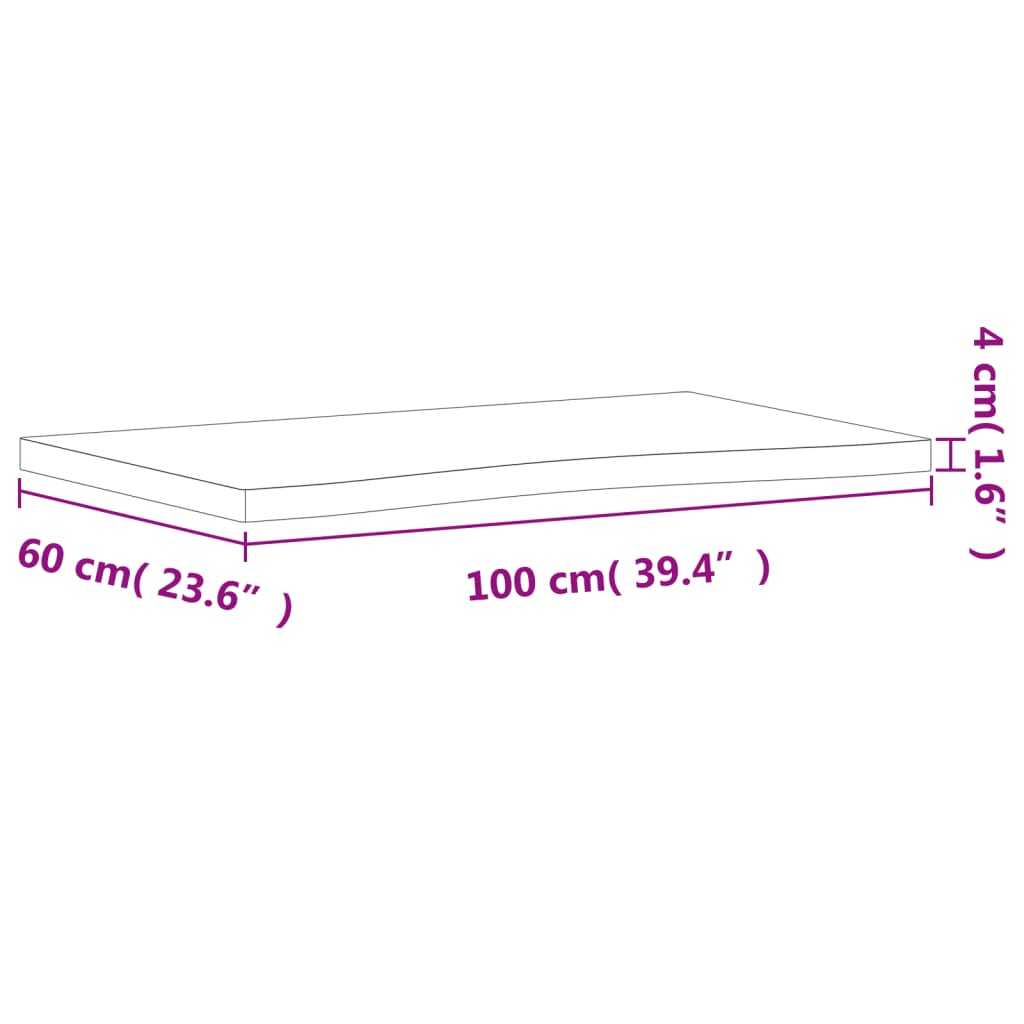 Schreibtischplatte 100x(55-60)x4 cm Massivholz Buche