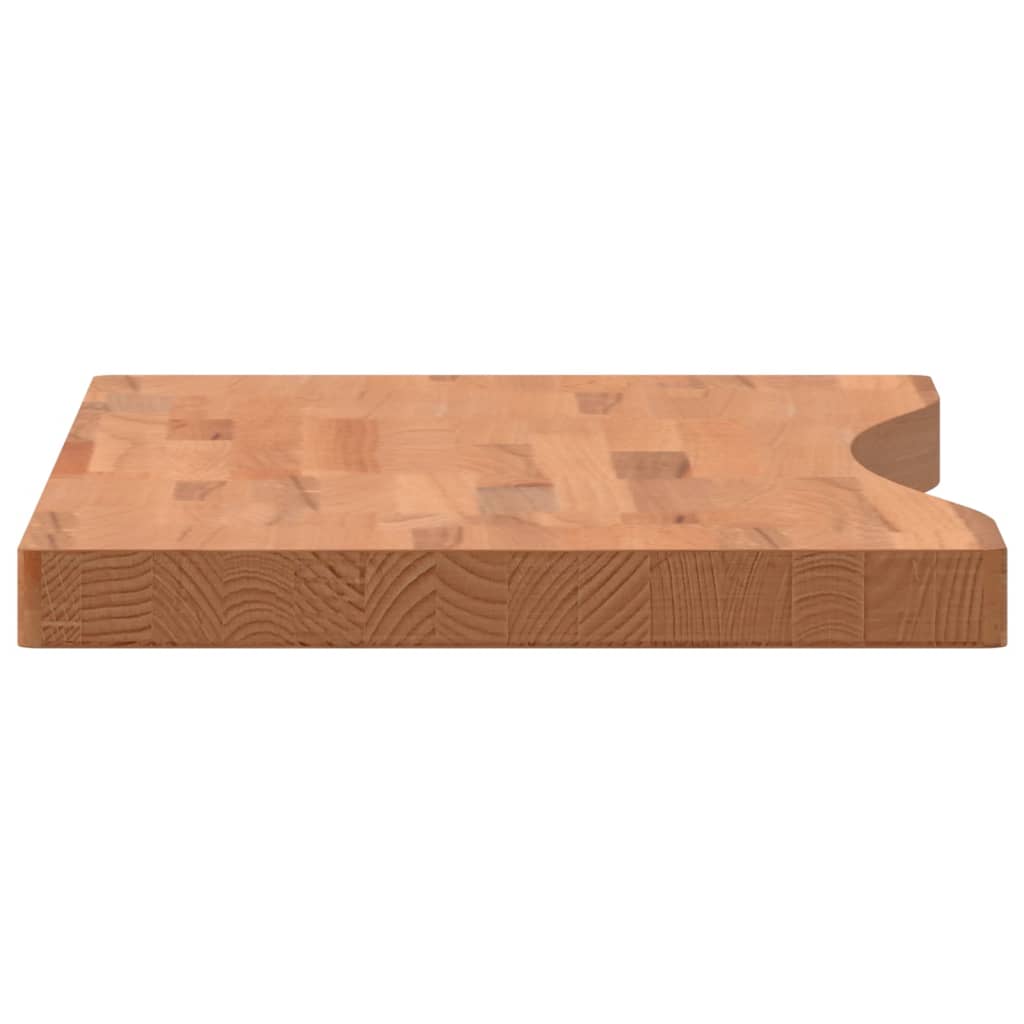 Schreibtischplatte 80x(36-40)x4 cm Massivholz Buche