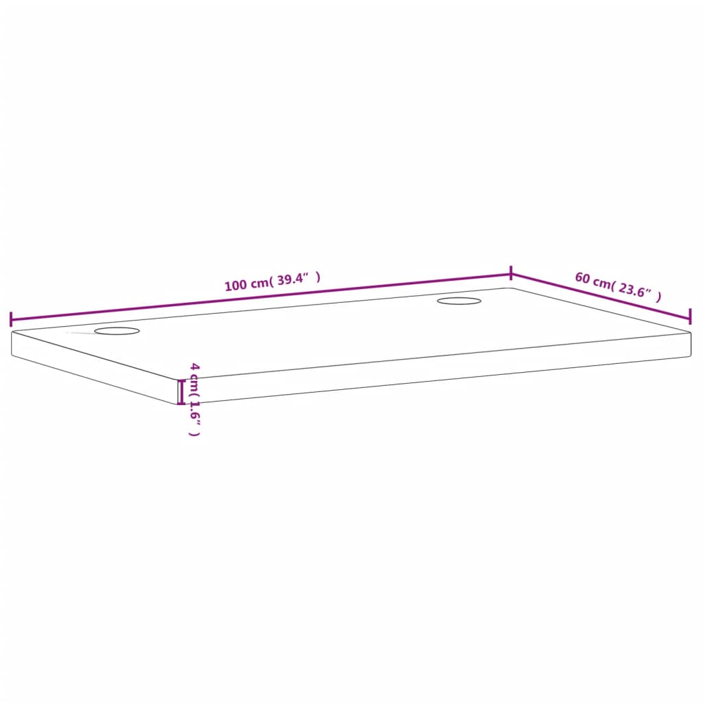 Schreibtischplatte 100x60x4 cm Massivholz Buche