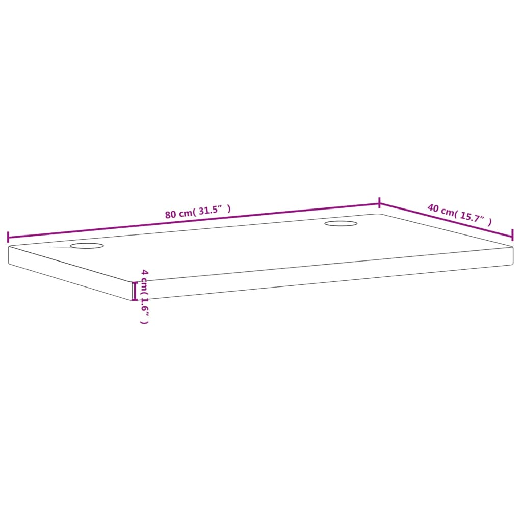 Schreibtischplatte 80x40x4 cm Massivholz Buche