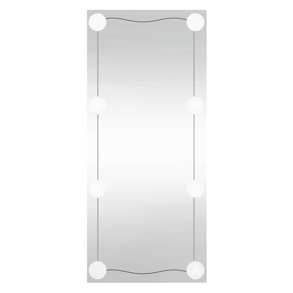 Wandspiegel mit LED-Leuchten 30x80 cm Glas Rechteckig