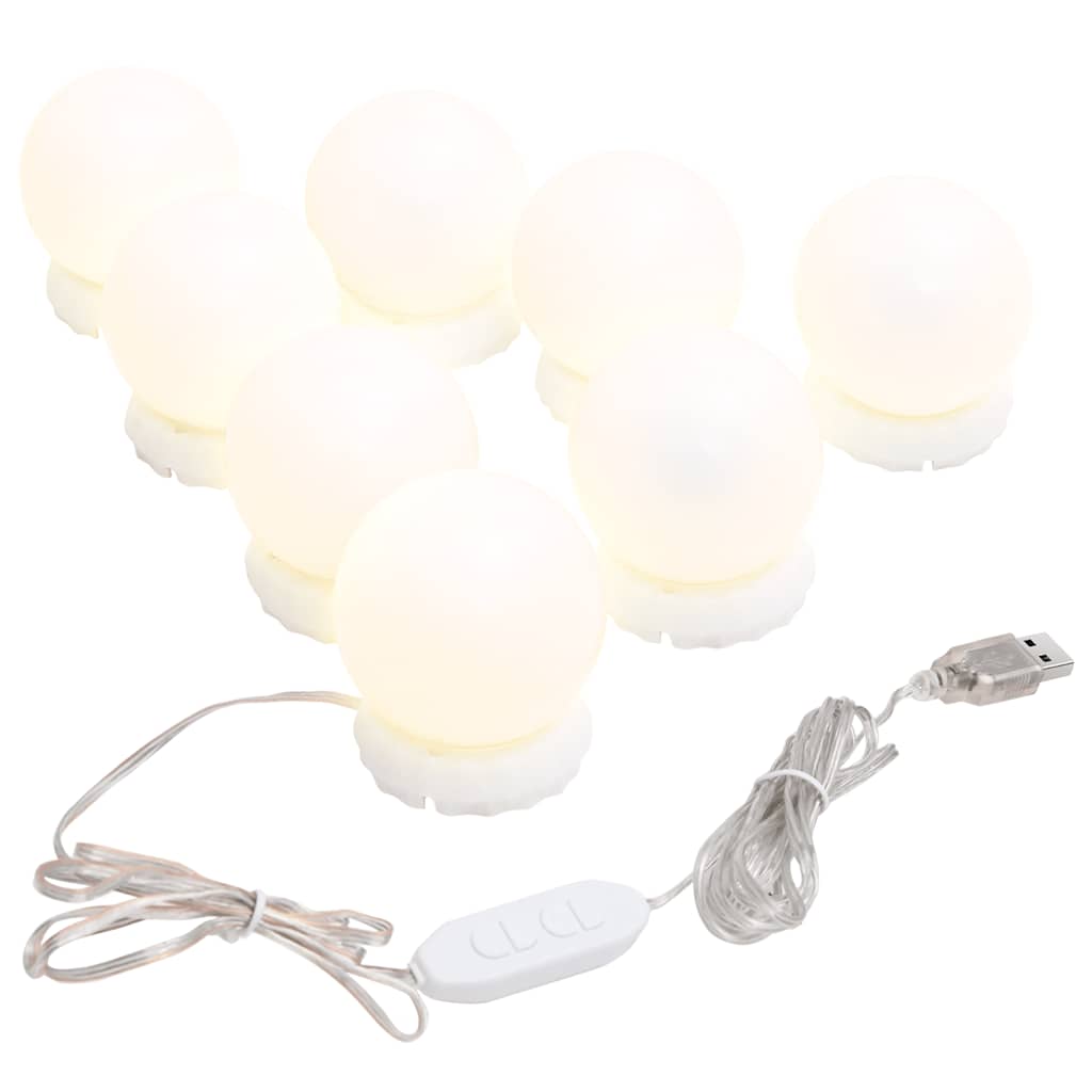 Wandspiegel mit LED-Leuchten 30x80 cm Glas Rechteckig