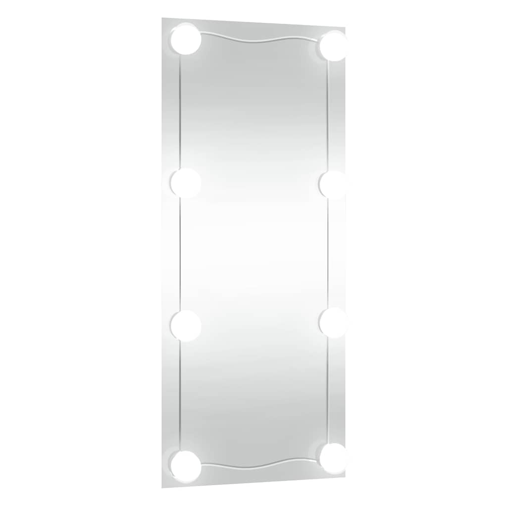 Wandspiegel mit LED-Leuchten 30x80 cm Glas Rechteckig