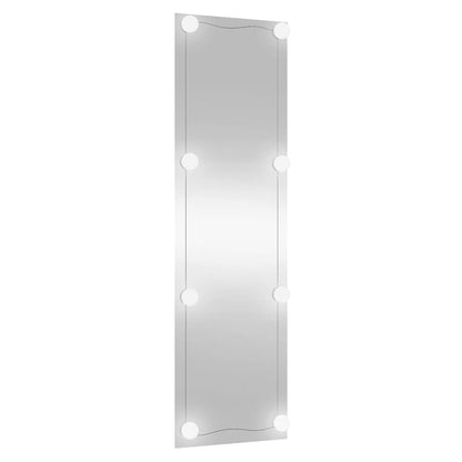 Wandspiegel mit LED-Leuchten 30x100 cm Glas Rechteckig