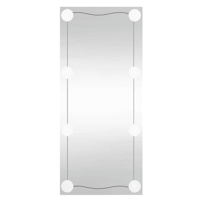 Wandspiegel mit LED-Leuchten 40x80 cm Glas Rechteckig